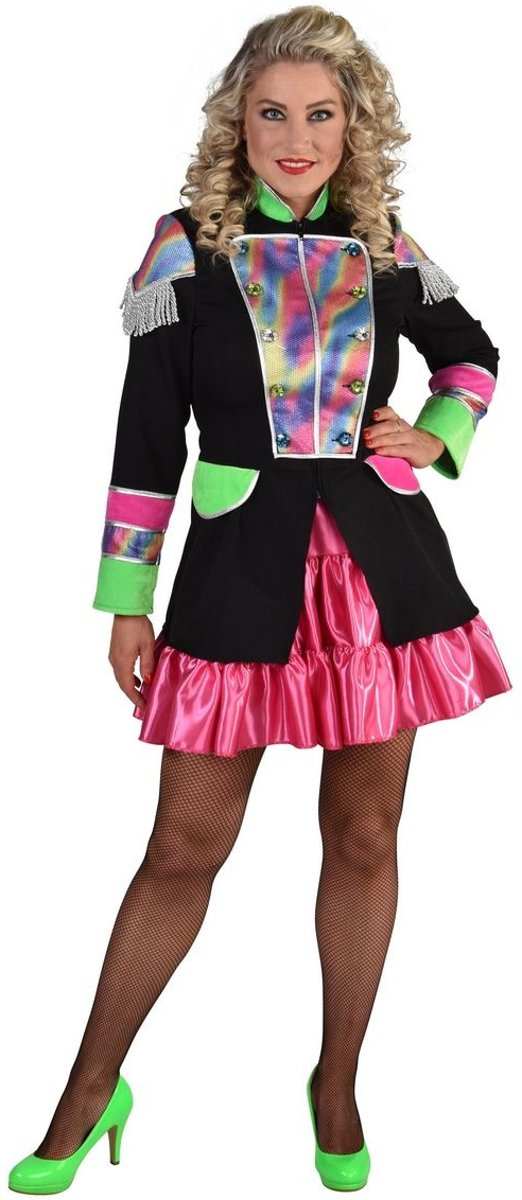 Circus Kostuum | Jas Feest Officier Regenboog Vrouw | Medium | Carnaval kostuum | Verkleedkleding